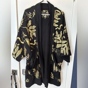 Simka Sol Tapestry Robe size s/m, black and metallic gold